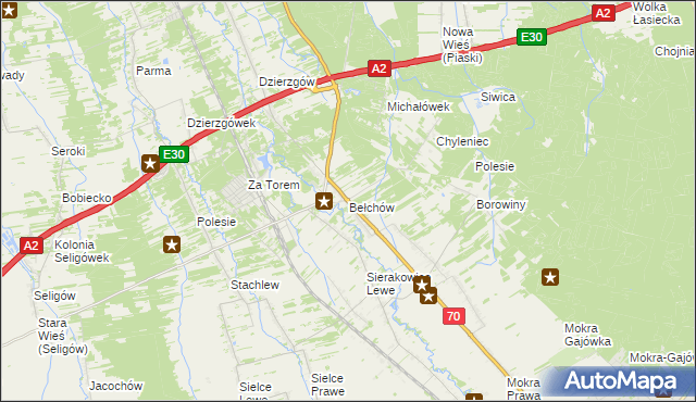 mapa Bełchów, Bełchów na mapie Targeo