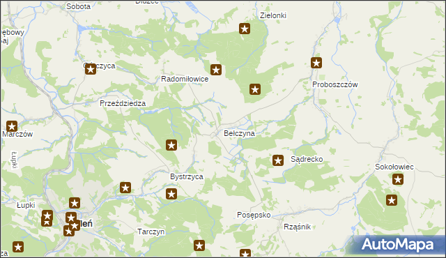 mapa Bełczyna, Bełczyna na mapie Targeo