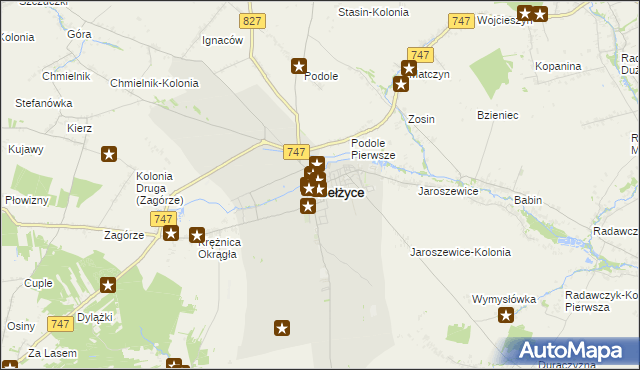mapa Bełżyce, Bełżyce na mapie Targeo