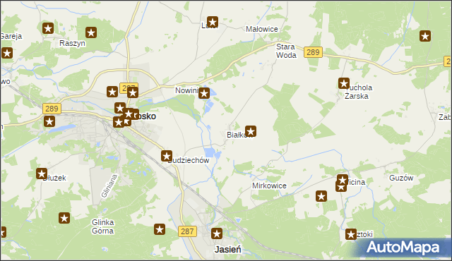 mapa Białków gmina Lubsko, Białków gmina Lubsko na mapie Targeo