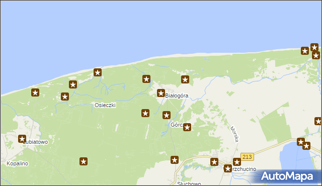 mapa Białogóra, Białogóra na mapie Targeo