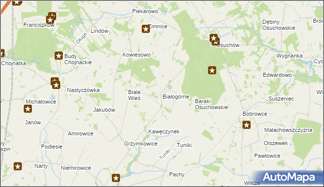 mapa Białogórne, Białogórne na mapie Targeo