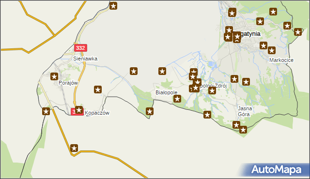 mapa Białopole gmina Bogatynia, Białopole gmina Bogatynia na mapie Targeo