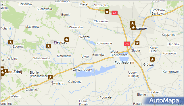mapa Biechów gmina Pacanów, Biechów gmina Pacanów na mapie Targeo