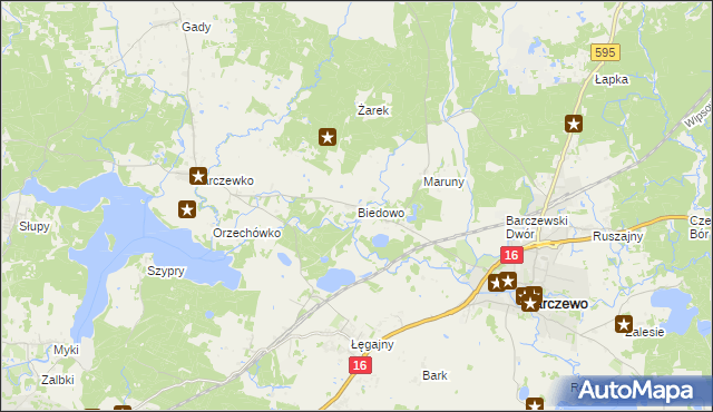 mapa Biedowo, Biedowo na mapie Targeo