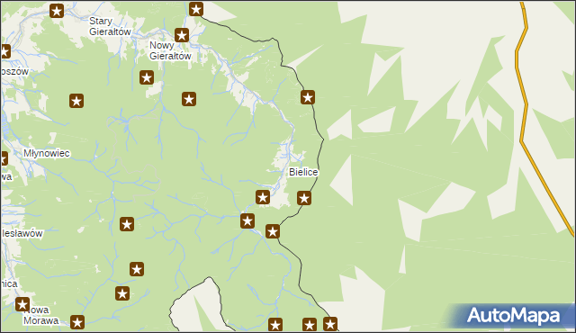 mapa Bielice gmina Stronie Śląskie, Bielice gmina Stronie Śląskie na mapie Targeo