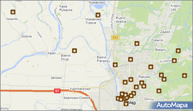 mapa Bielnik Pierwszy, Bielnik Pierwszy na mapie Targeo