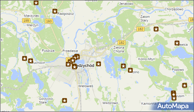 mapa Bielsko gmina Międzychód, Bielsko gmina Międzychód na mapie Targeo