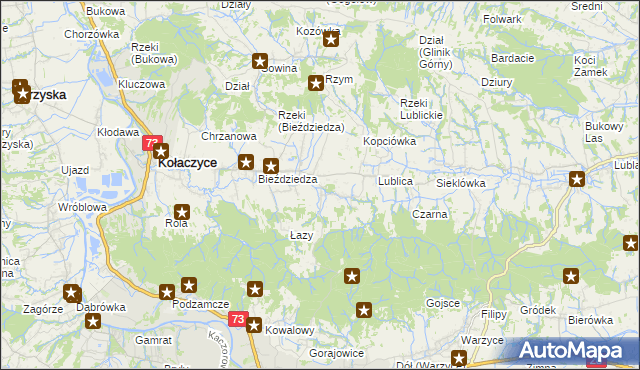 mapa Bieździadka, Bieździadka na mapie Targeo