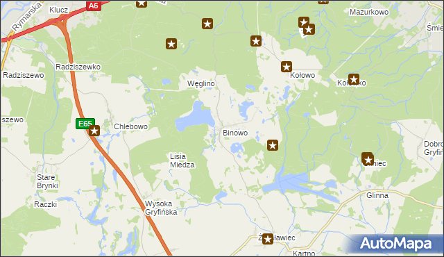 mapa Binowo, Binowo na mapie Targeo