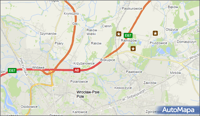 mapa Biskupice gmina Wisznia Mała, Biskupice gmina Wisznia Mała na mapie Targeo