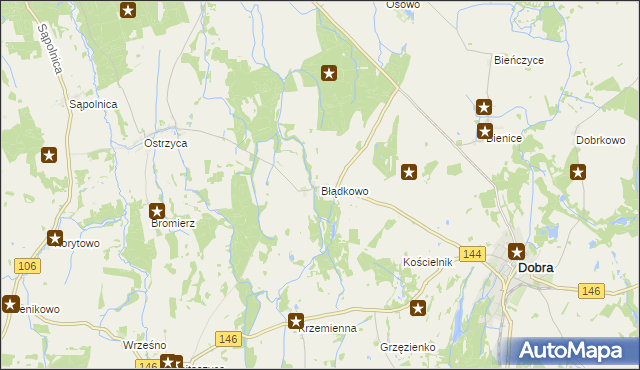 mapa Błądkowo, Błądkowo na mapie Targeo