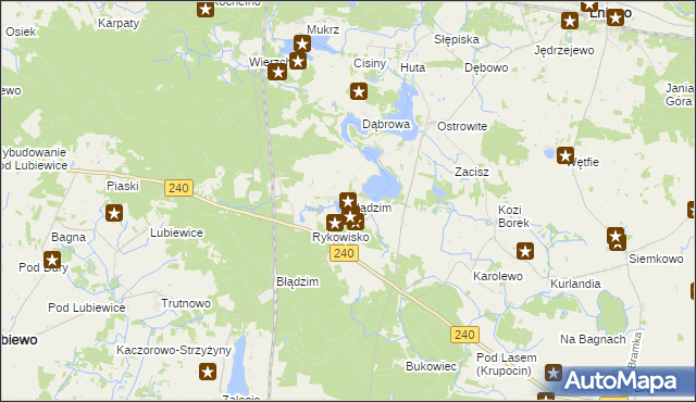 mapa Błądzim gmina Lniano, Błądzim gmina Lniano na mapie Targeo