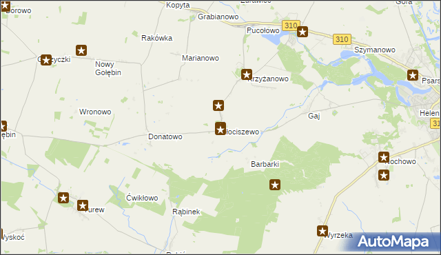 mapa Błociszewo, Błociszewo na mapie Targeo