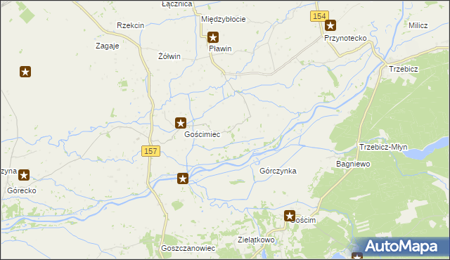 mapa Błotno gmina Zwierzyn, Błotno gmina Zwierzyn na mapie Targeo