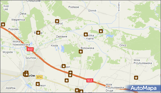 mapa Bobowiska, Bobowiska na mapie Targeo