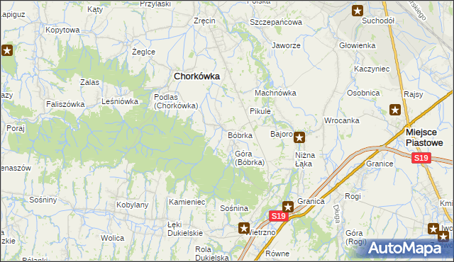 mapa Bóbrka gmina Chorkówka, Bóbrka gmina Chorkówka na mapie Targeo