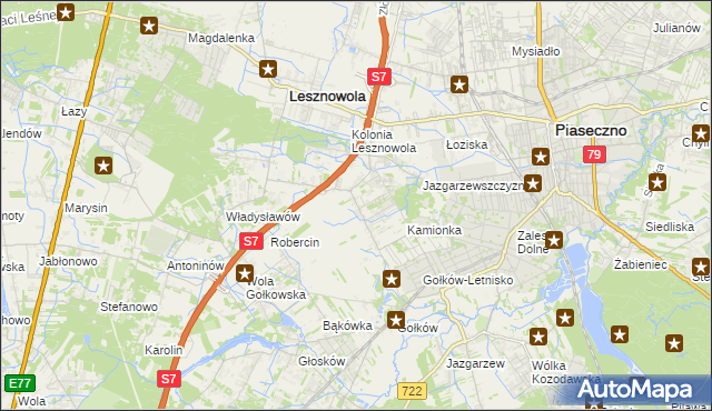 mapa Bobrowiec gmina Piaseczno, Bobrowiec gmina Piaseczno na mapie Targeo