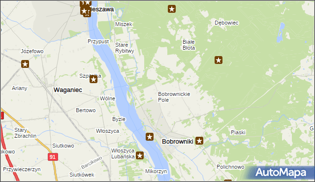 mapa Bobrownickie Pole, Bobrownickie Pole na mapie Targeo