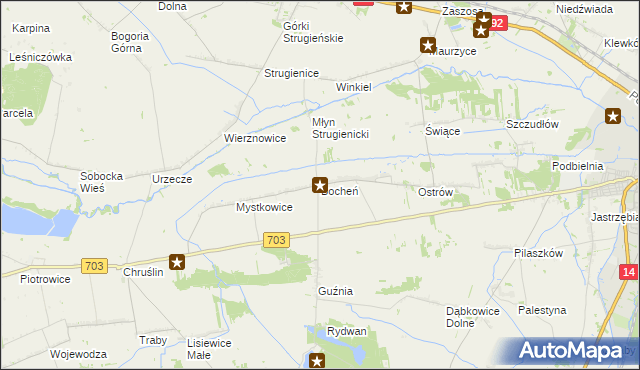 mapa Bocheń, Bocheń na mapie Targeo