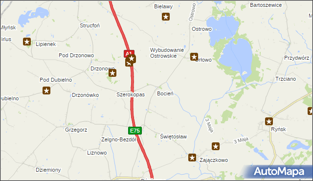 mapa Bocień, Bocień na mapie Targeo