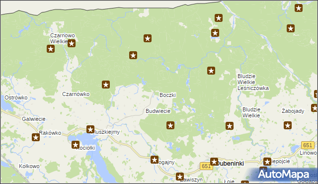 mapa Boczki gmina Dubeninki, Boczki gmina Dubeninki na mapie Targeo