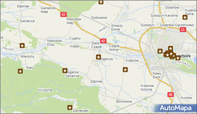 mapa Bogacica, Bogacica na mapie Targeo