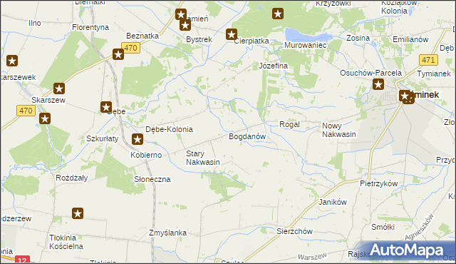 mapa Bogdanów gmina Koźminek, Bogdanów gmina Koźminek na mapie Targeo