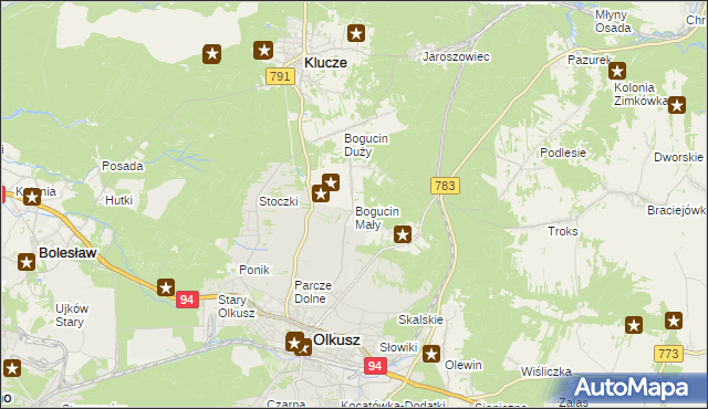 mapa Bogucin Mały, Bogucin Mały na mapie Targeo