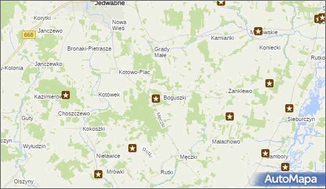 mapa Boguszki gmina Wizna, Boguszki gmina Wizna na mapie Targeo