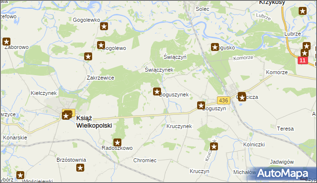 mapa Boguszynek, Boguszynek na mapie Targeo