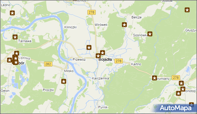 mapa Bojadła, Bojadła na mapie Targeo