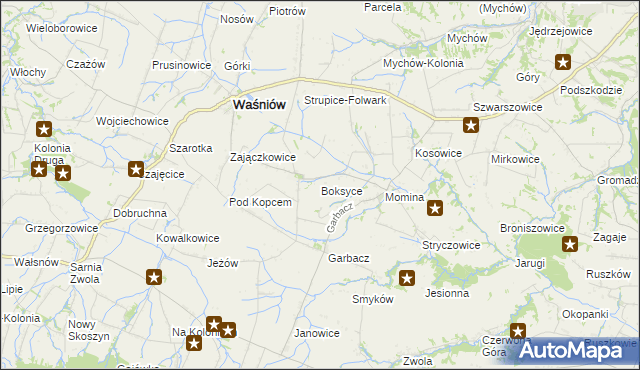 mapa Boksyce, Boksyce na mapie Targeo