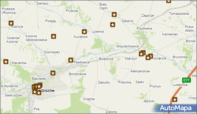 mapa Boleścice, Boleścice na mapie Targeo