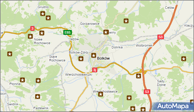 mapa Bolków powiat jaworski, Bolków powiat jaworski na mapie Targeo