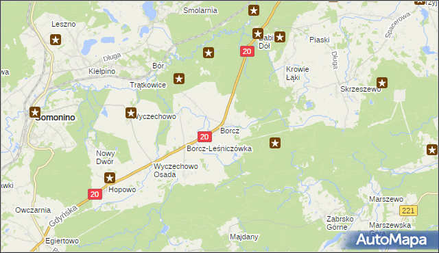 mapa Borcz, Borcz na mapie Targeo