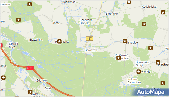 mapa Boroszów, Boroszów na mapie Targeo