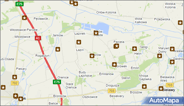mapa Borów gmina Bielawy, Borów gmina Bielawy na mapie Targeo