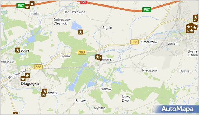 mapa Borowa gmina Długołęka, Borowa gmina Długołęka na mapie Targeo