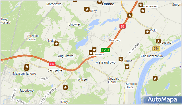 mapa Borówno gmina Dobrcz, Borówno gmina Dobrcz na mapie Targeo