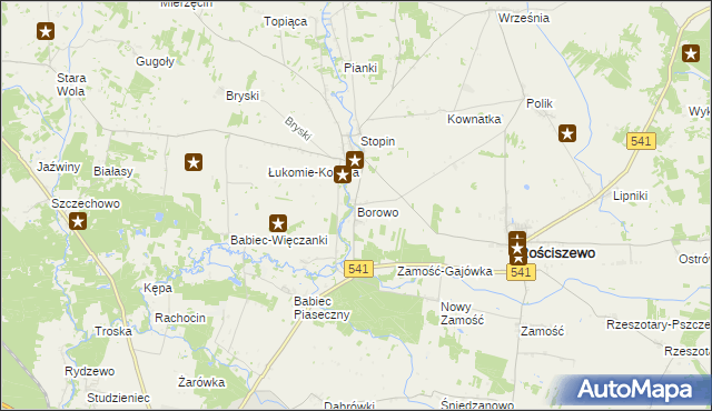 mapa Borowo gmina Rościszewo, Borowo gmina Rościszewo na mapie Targeo