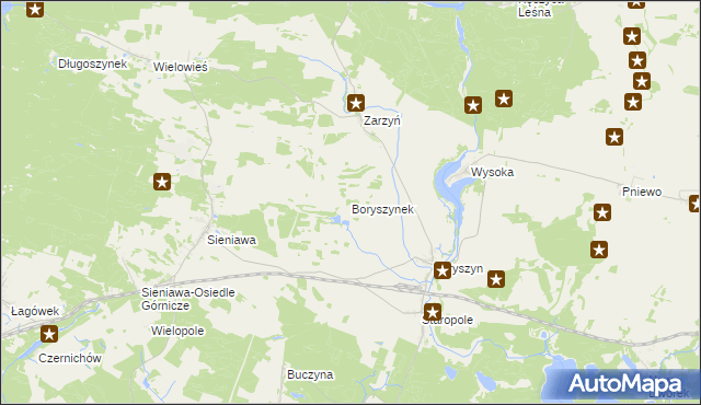 mapa Boryszynek, Boryszynek na mapie Targeo