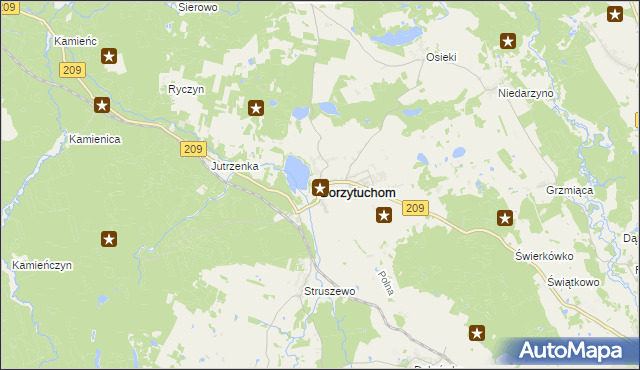 mapa Borzytuchom, Borzytuchom na mapie Targeo