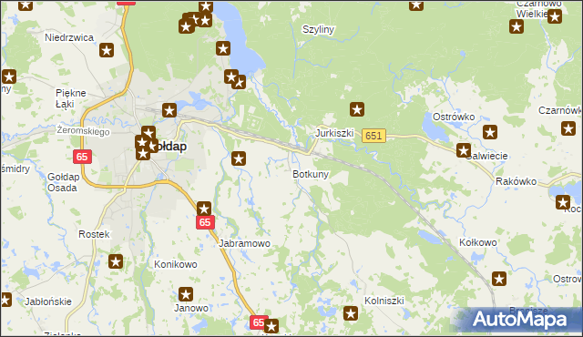 mapa Botkuny, Botkuny na mapie Targeo