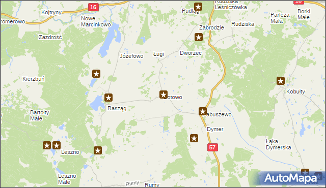 mapa Botowo, Botowo na mapie Targeo