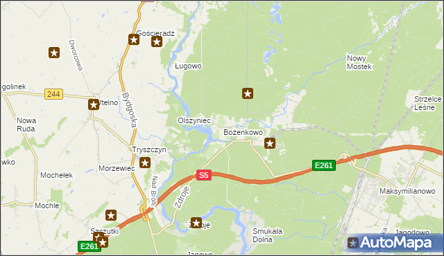 mapa Bożenkowo, Bożenkowo na mapie Targeo