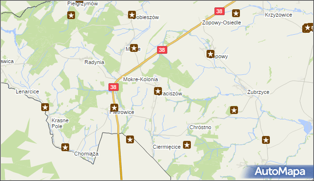 mapa Braciszów, Braciszów na mapie Targeo