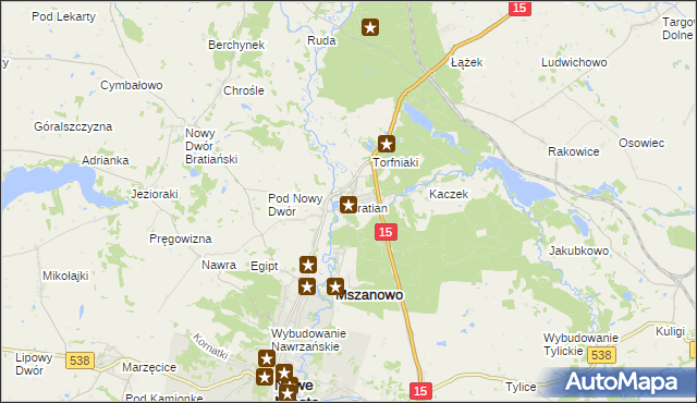 mapa Bratian, Bratian na mapie Targeo