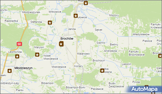 mapa Brochów-Kolonia, Brochów-Kolonia na mapie Targeo