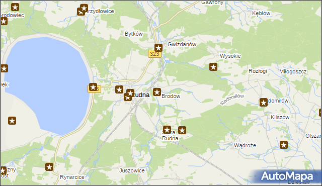 mapa Brodów, Brodów na mapie Targeo